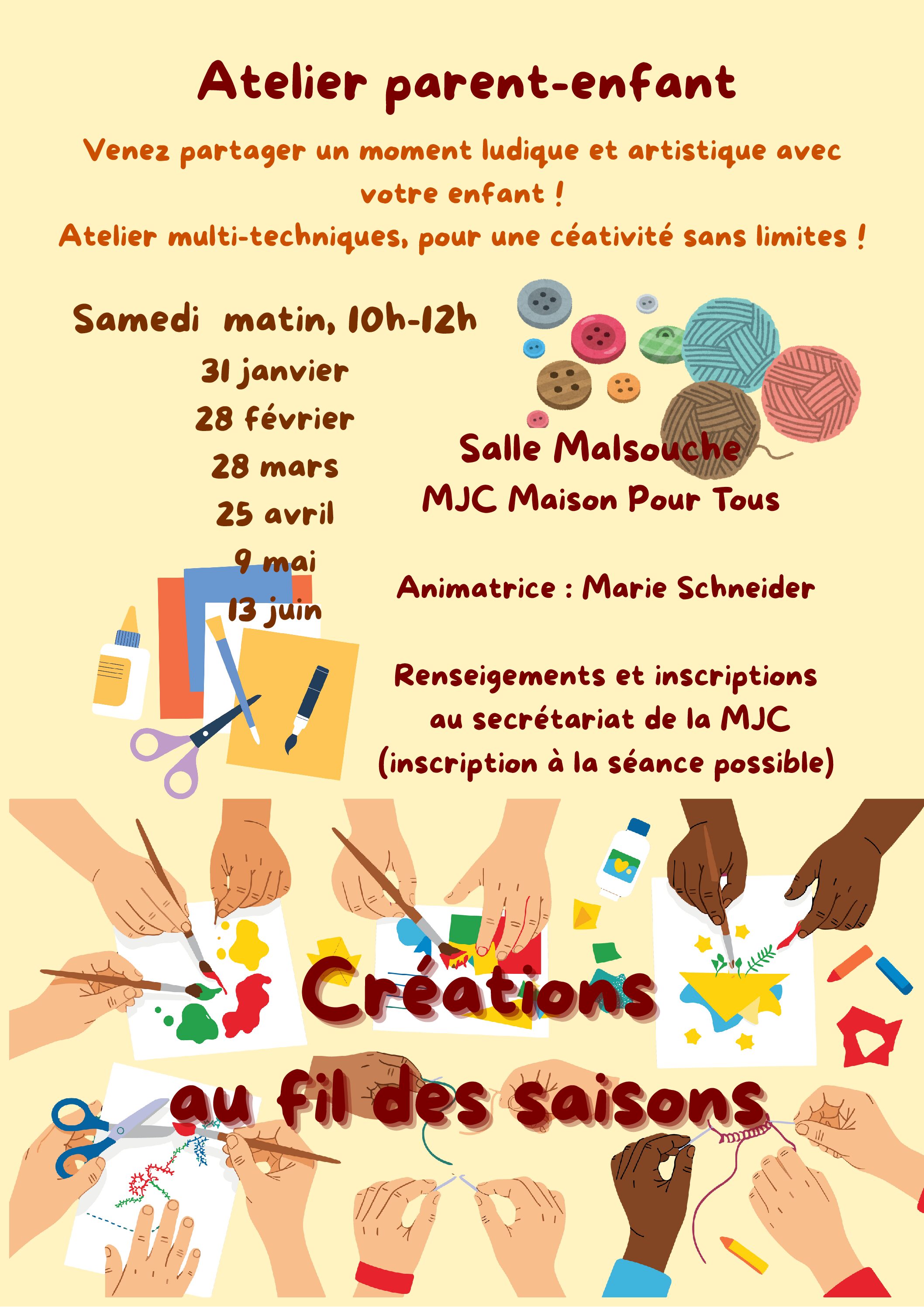 🎨 Créations au fil des saisons – Atelier parent-enfant